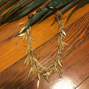 Gold Layered Leaf Charm Necklace - Brand